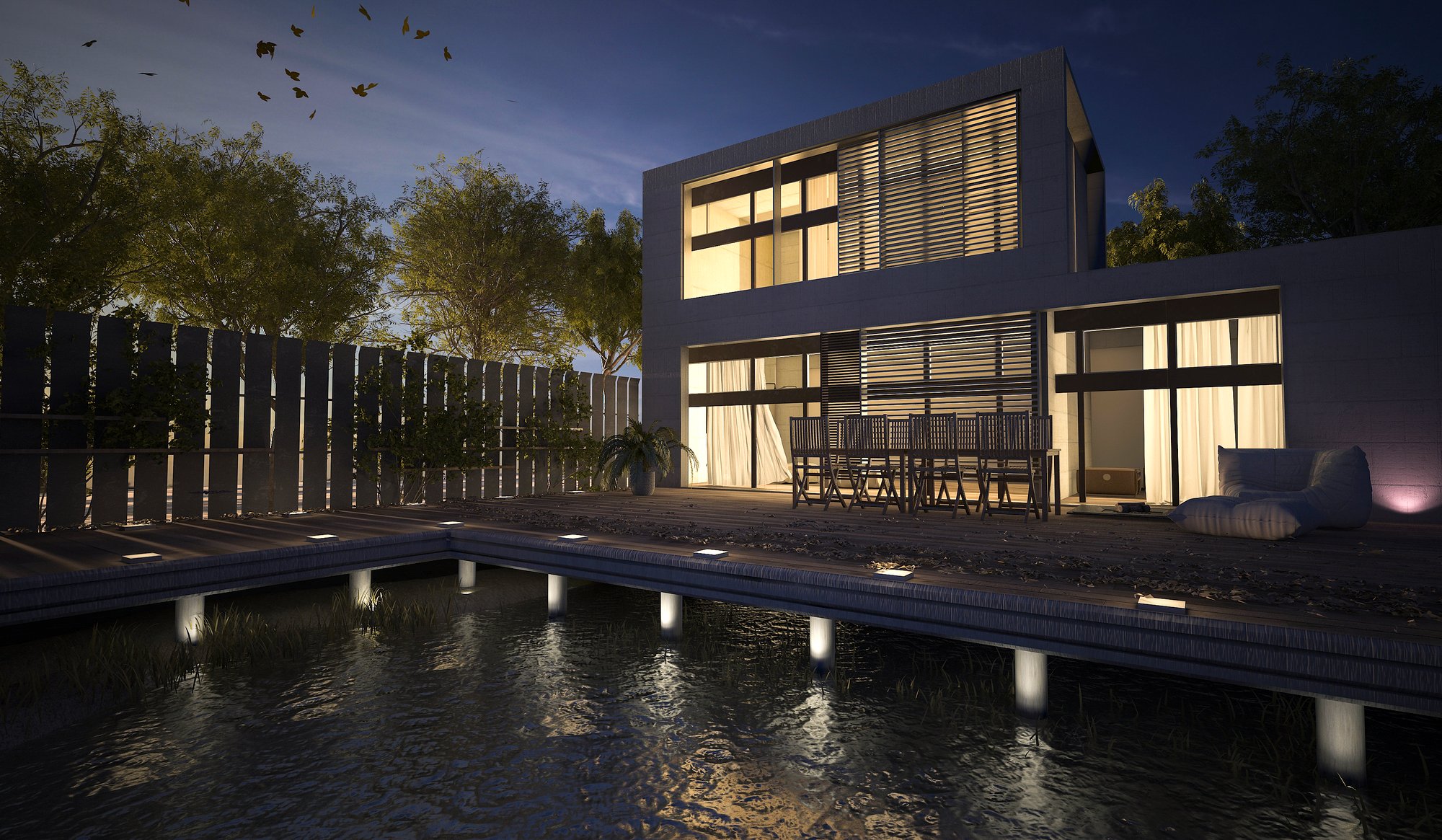 3d-rendering-modern-house-with-terrace-at-night