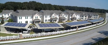 Solar Source carport at Cambridge Cove Apartments
