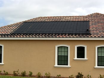 Heliocol Solar Pool Heater on a Barrel Tile Roof
