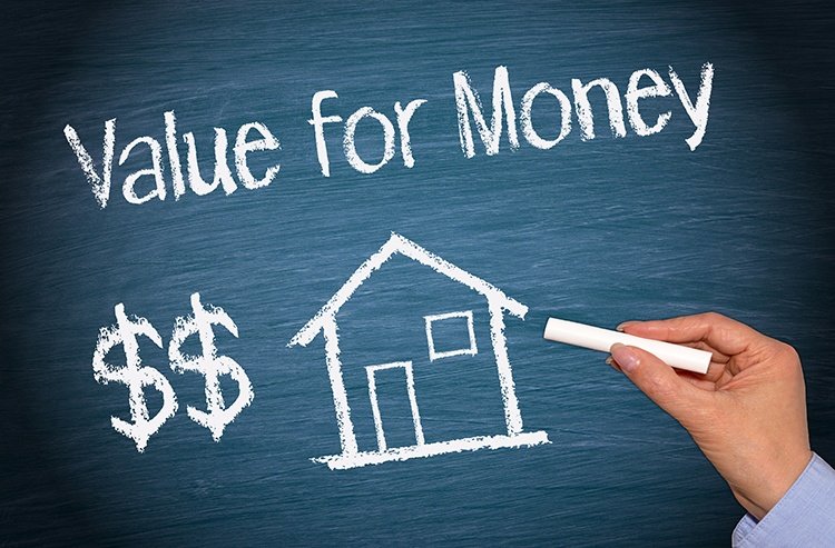 Chalkboard with "Value for Money $$" and a house drawn. Chalkboard with "Value for Money $$" and a house drawn.